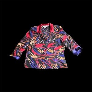 Vintage Colorful Button Down Shirt Size Large